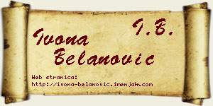 Ivona Belanović vizit kartica